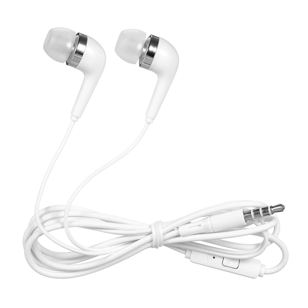Universal Wired In-ear Earbuds Ergonomic Headphones with Multifunctional Button In-line Mic 10mm Driver Unit, White