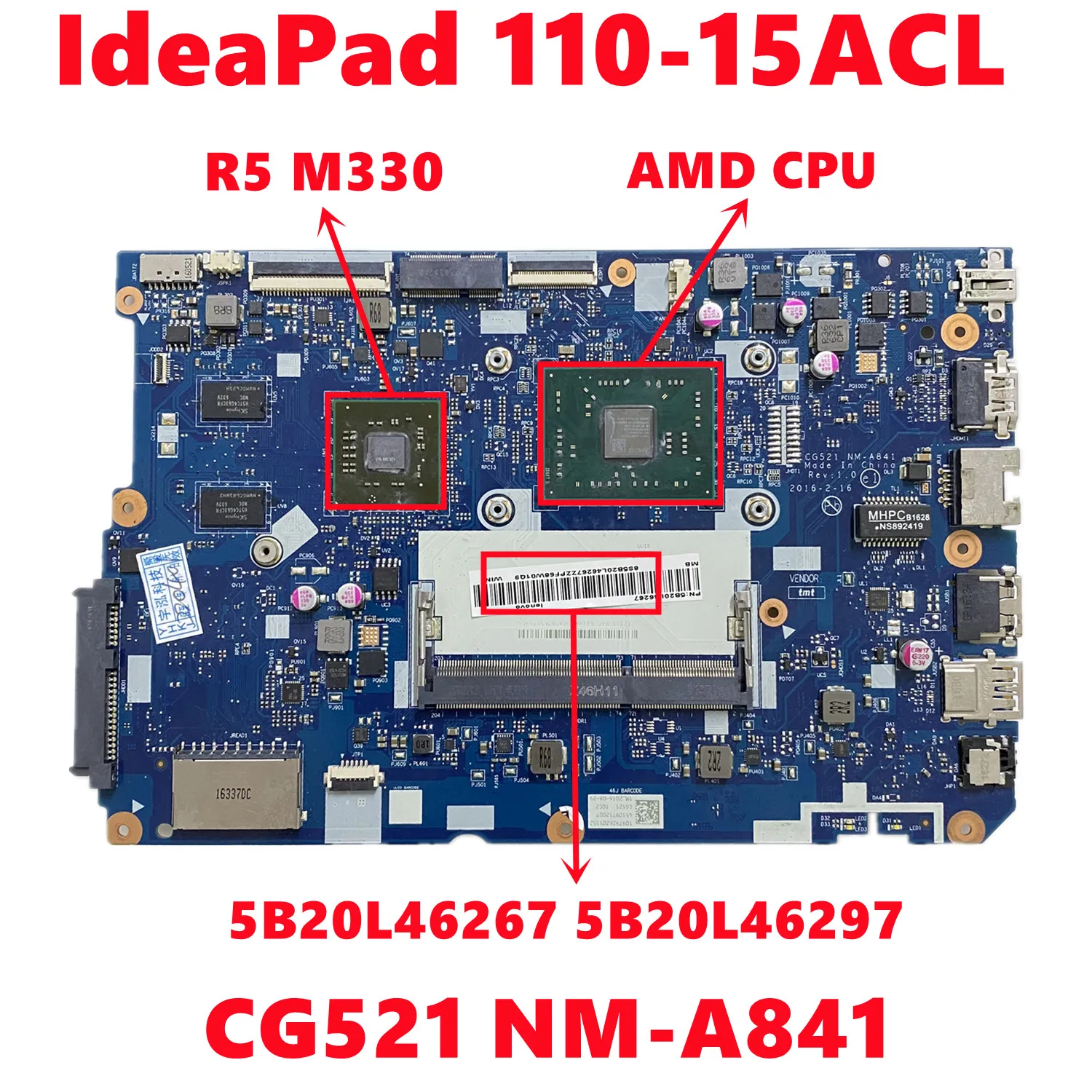 Fru 5B20L46267 5B20L46297 для ноутбука Lenovo IdeaPad 110-15ACL, материнская пла