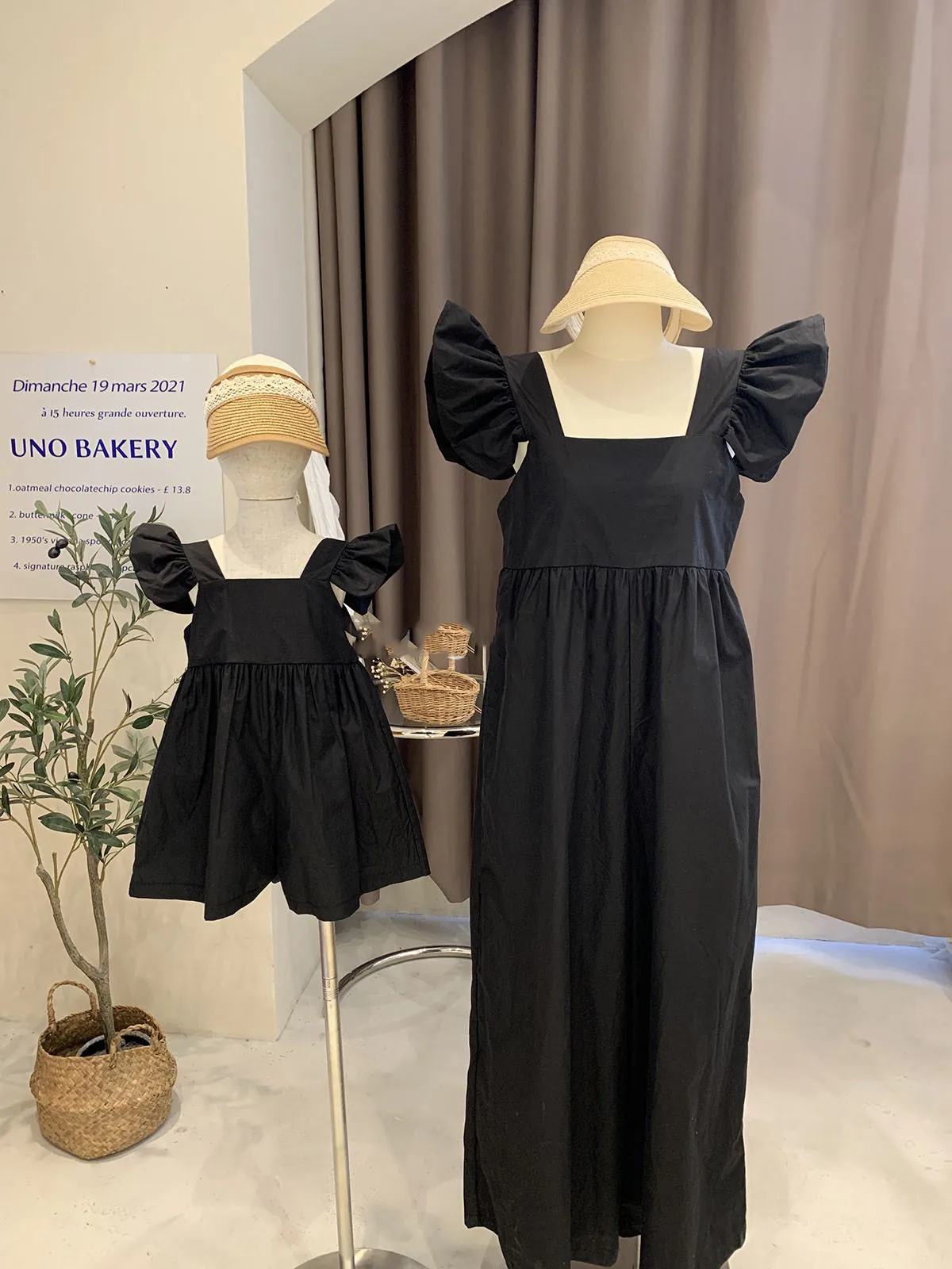 

Children's Clothing Parent-child Dress Summer Girls Small Flying Sleeve Square Collar Long Skirt Mother and Daughter Dress