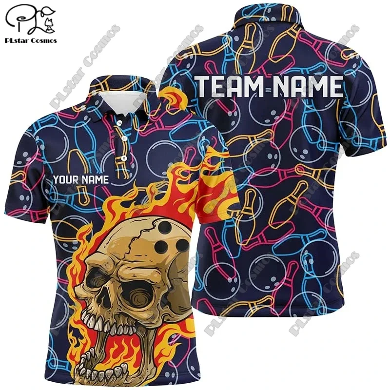 Новинка персонализированная рубашка-поло с 3d-рисунком боулинга футболка-поло