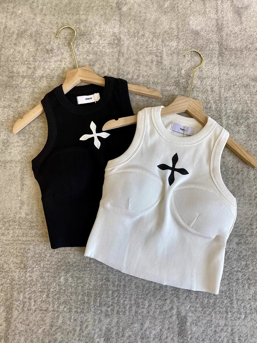 

Spring 2022 Round Neck Sleeveless Three-Dimensional Bra Cross Thin Sweet Cool Street Vest