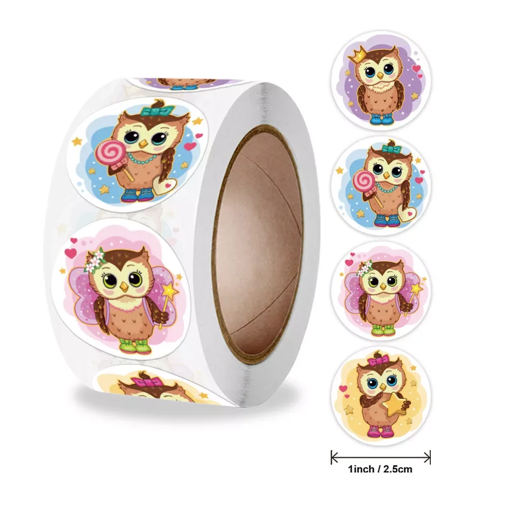 

Animals Cartoon Stickers for Kids Toys Sticker Various Cute Owl Designs Pattern School Teacher Reward Label Tags