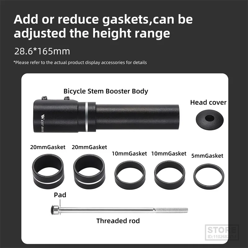 Подъем руля велосипеда 70-225 мм алюминиевый сплав