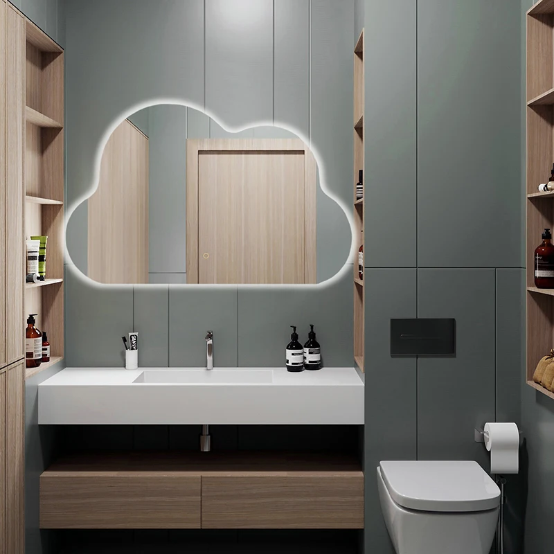 

Shaving Full Body Mirror Irregular Shower Nordic Aesthetic Wall Mirror Pocket Backlight Decorative Espejo Cuerpo Entero Miroir