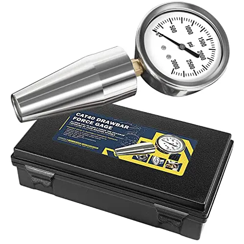 

ChuangQian Spindle Drawbar Force Gauge Tester Checker Tool 0-3000PSI All CAT 40 Machines & Bt 40, Replace for CAT40-DFG-1