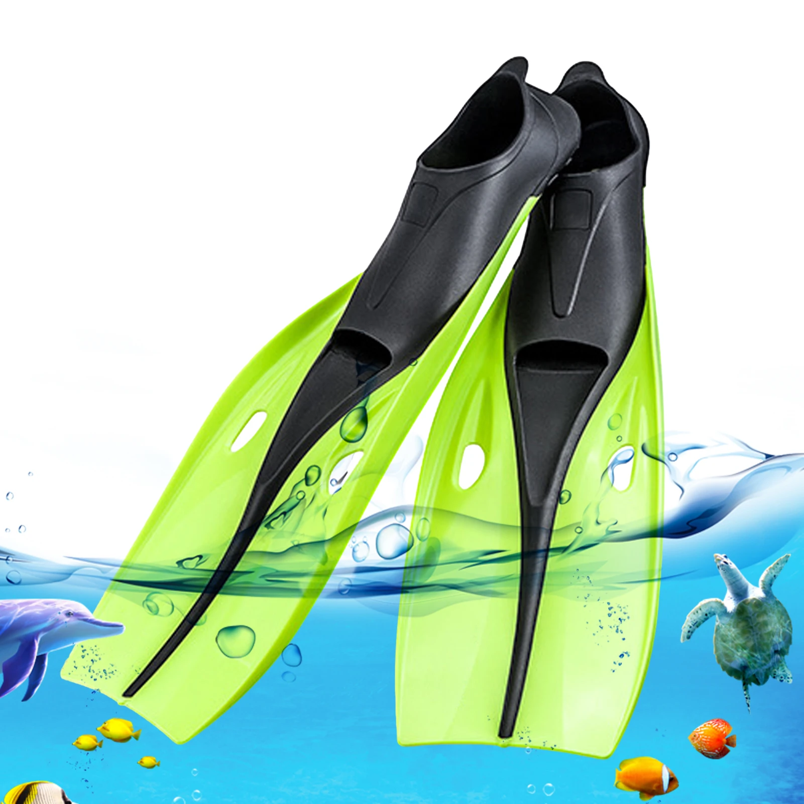 

Snorkel Fins Light Full Foot Pocket Travel Size Open Heel Long Blade Swim Fins Open Heel Swim Flippers Travel Size Long Swim