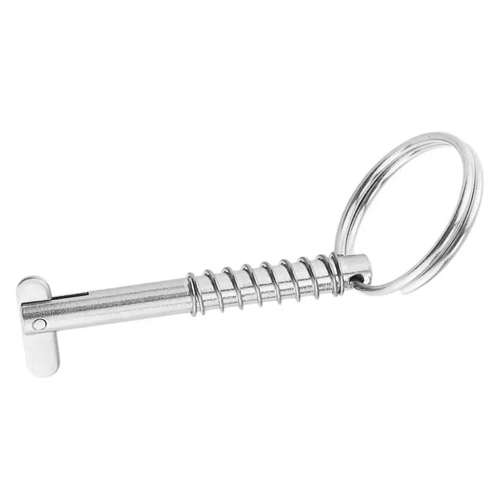 

6.3x76mm Stainless Steel Quick Release Pin with ring for Boat Bimini Top Deck Hinge, Durable Marine Hardware, Easy Installation