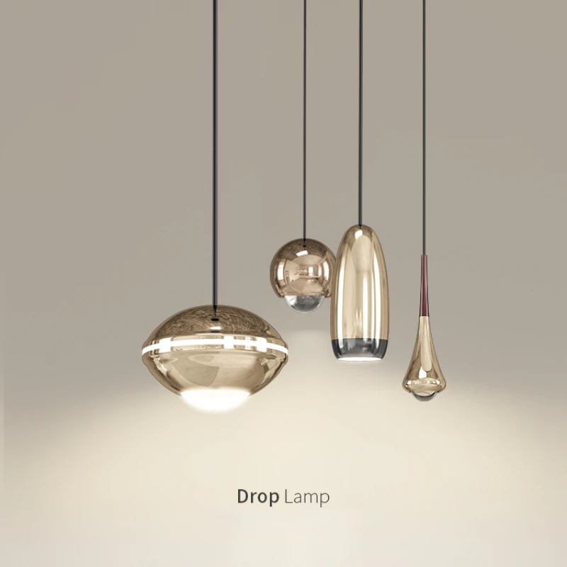 

SANDYHA Minimalist Hanging Lamp Iron Art Brightness Drop Chandelier Nordic Light Luxury Home Bedroom Room Bedside Lights Fixture