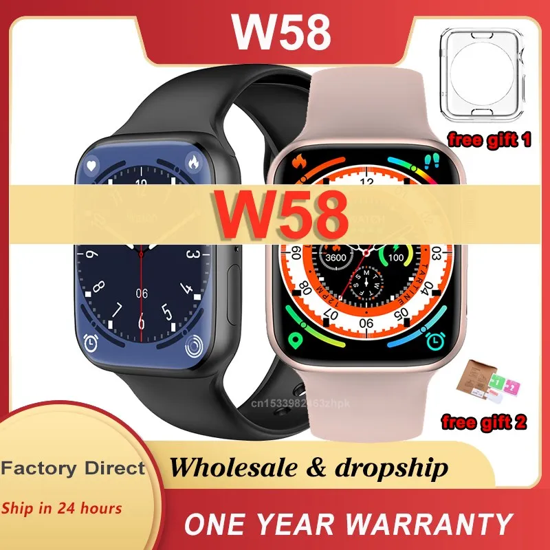 

W58 Smart Watch Men 2.13 inch IWO Series 8 ECG NFC Bluetooth Call Wireless IP68 Waterproof 45MM Women Smartwatch PK W57