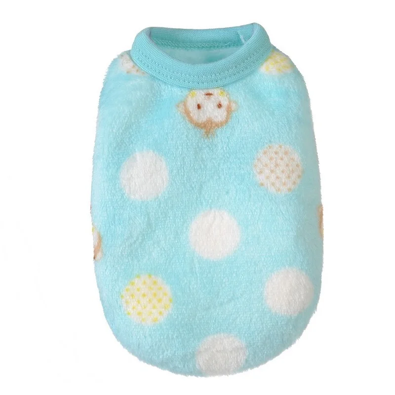 

Pet Clothes Dog Warm T-shirt Dot Printe Dog Blusa Small Mid Dog Winter Plush Vest Outer Jacketet Costume Pet Supplies Ropa Para