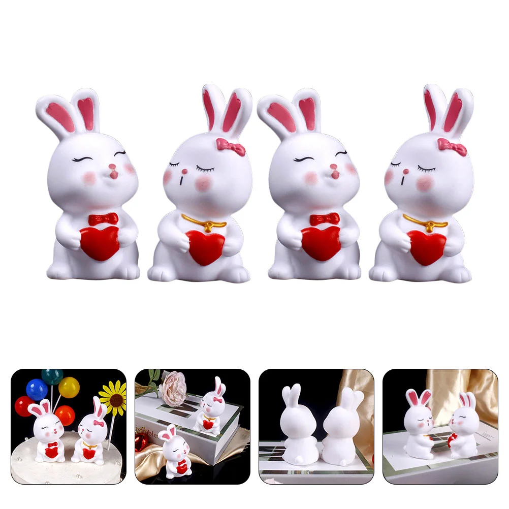 

Bunny Rabbit Figurines Easter Figurine Toys Decorations Miniature Mini Statue Decoration Statues Chinese Decor Zodiac Desktop