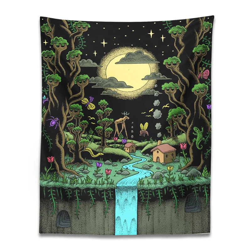 

Психоделический череп гобелен A BRIGHT RAINBOW