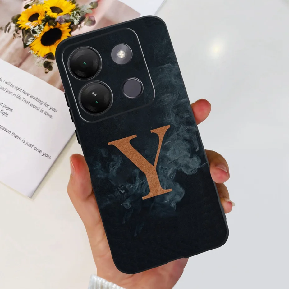 Умный 7 HD 2023 Модный цветочный туман оригинальная буква для Infinix Smart 7HD X6516 Мягкий