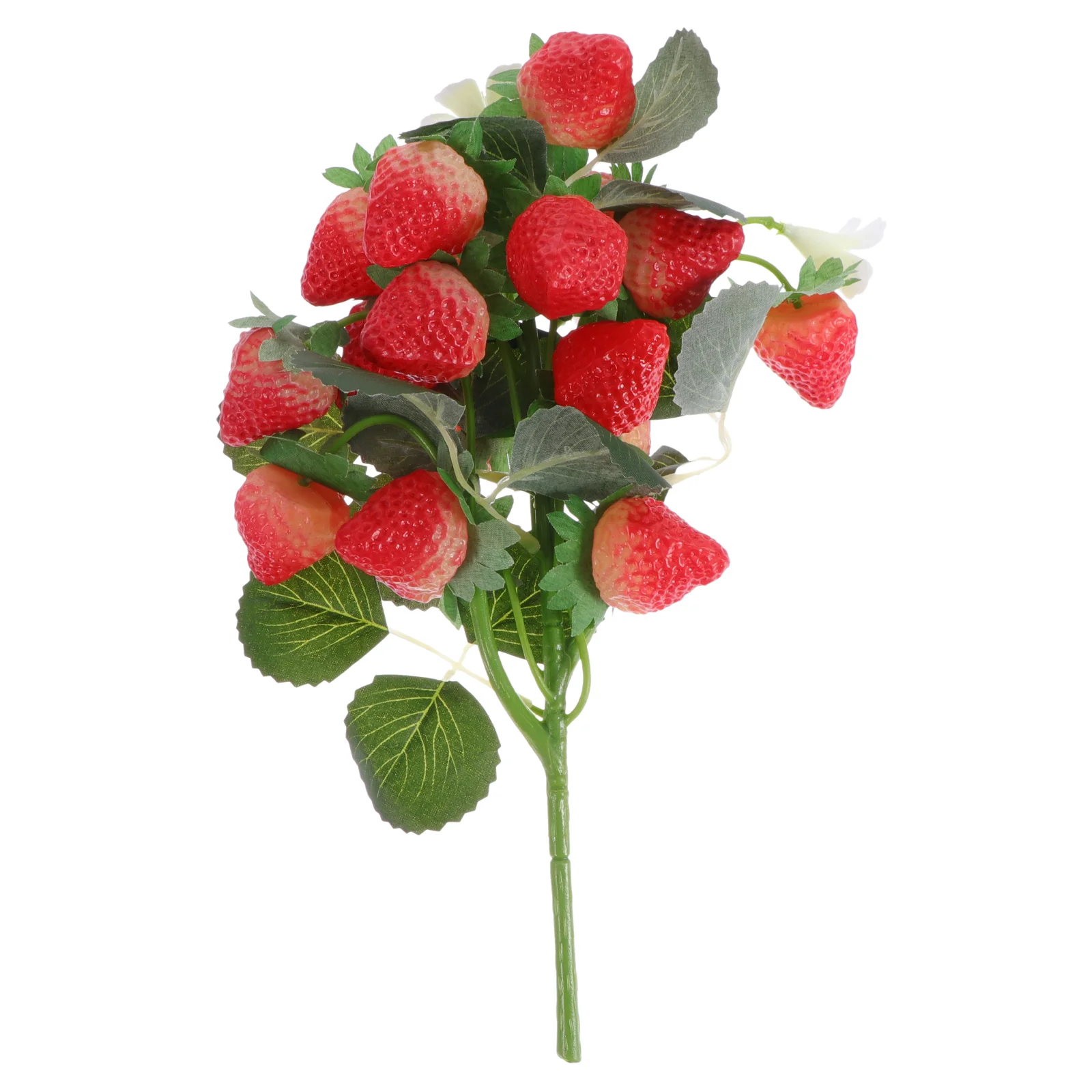

Strawberry Artificial Fake Strawberries Fruit Decor Faux Flower Branch Bouquet Picks Plastic Decorations Branches Party Lifelike