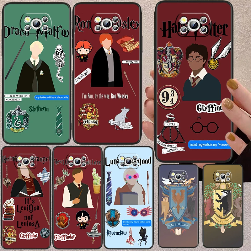 

P-Potters Dark Wand Magic Boy Black Phone Case For Xiaomi Mi Poco X4 X3 NFC F4 F3 GT M5 M5s M4 M3 Pro C40 C3 5G Cover Shell Capa