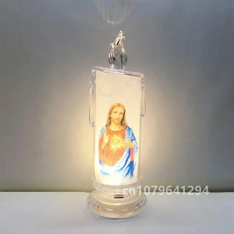 Лампа Иисуса Девы Христа романтическая чайная свеча электронная беспламенная