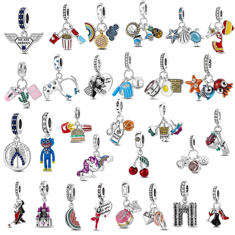 

2022 Hot Selling 925 sterling silver Charms Fit Pandora 925 Original bracelet pendientes mujer charms Valentine's Day Gifts