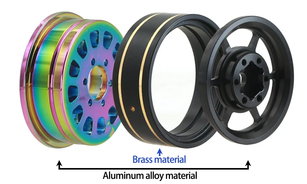 Колесные диски 26 г Из Цветного Алюминия и латуни 1 дюйма для радиоуправляемого