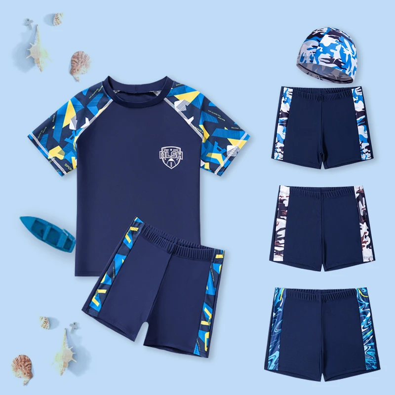 Летние женские крутые плавки с принтом и шапочкой для плавания детские