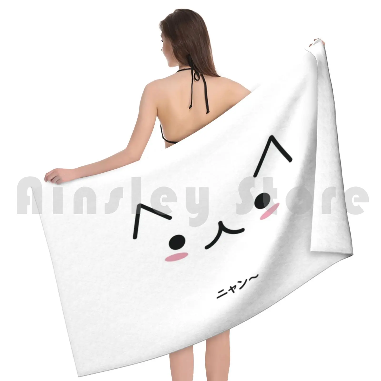 Яйцо лицо кошки банное полотенце Nyan пляжная Подушка яйцо кошка логотип значок