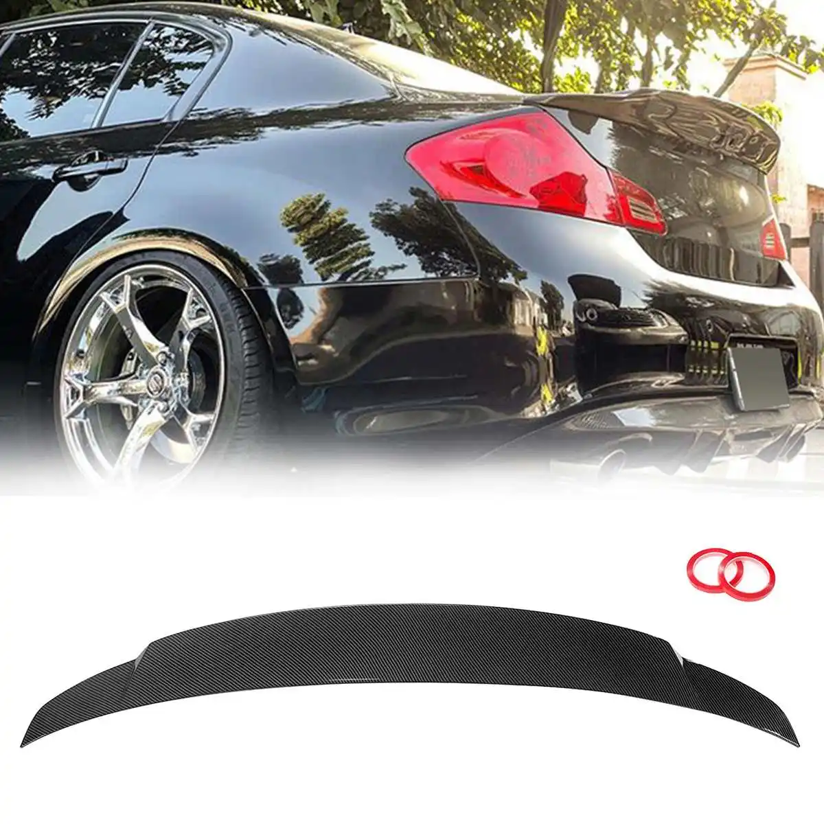 

RMAUTO Carbon Fiber Rear Spoiler Trunk Wing Boot Lip Lid For INFINITI G35 G25 G37 Q40 2007-2015 Sedan Rear Spoilers & Wings