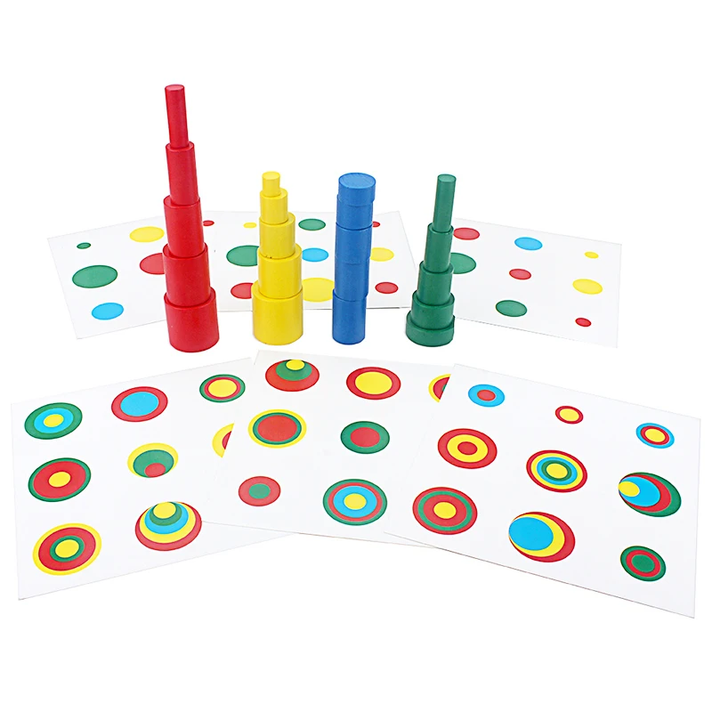 

Деревянные игрушки Монтессори, 20 шт., цветные игрушки-блоки с карточками, цветные и формы, европейские игрушки для детей от 3 до 4 лет