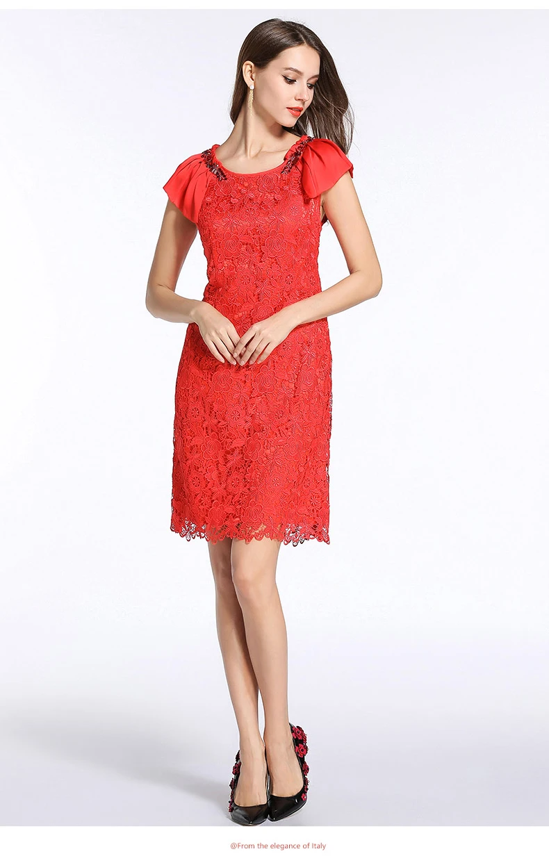 

Женское шелковое платье с вышивкой и кружевом, на весну/лето