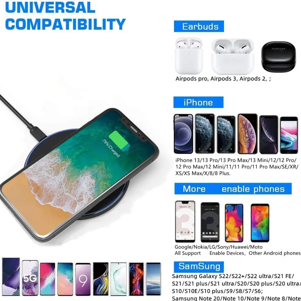 Фото Беспроводное зарядное устройство 65 Вт, коврик типа C для iPhone 15 14 13 12 11 Airpods Samsung S22 S21 S23, быстрая Беспроводная зарядная док-станция №3