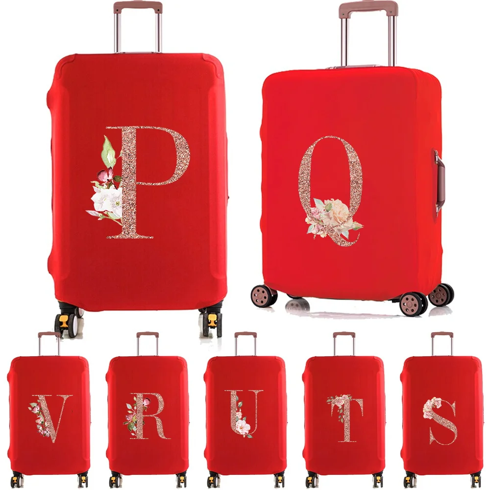 Luggage Elastic Protectives Cover for 18-32 Inch Suitcase Cases Rose Gold Print Travel Trolley Case Accessories Protector Covers