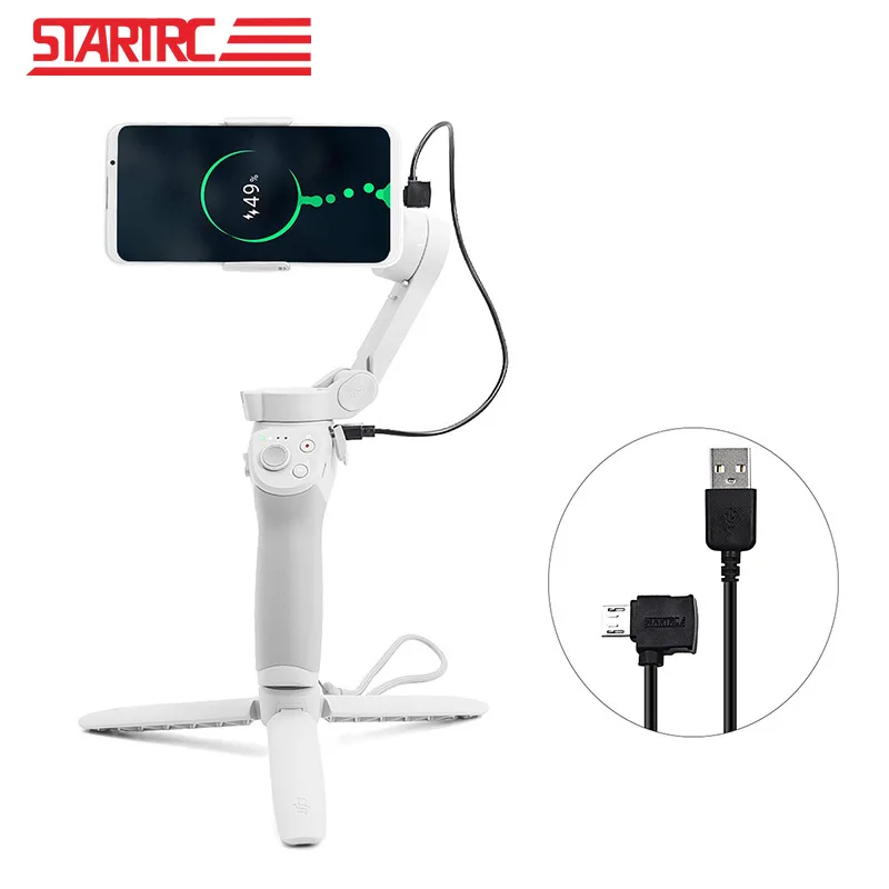 

STARTRC DJI OM4 SE Charging Data Cable 35CM Right Angle USB to Type-c Ios Lightning Micro Plug For DJI OSMO Mobile 3 Accessories