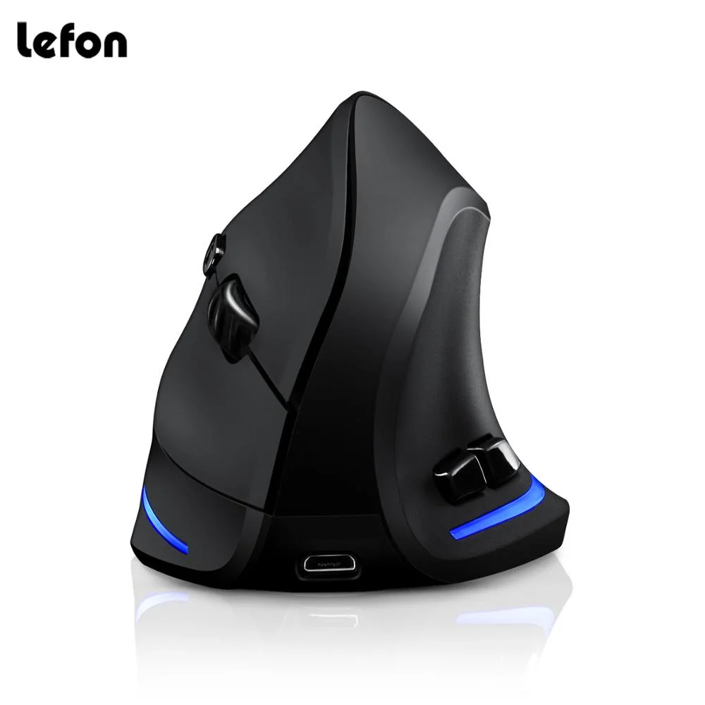 Lefon Vertical Wireless Mouse Game Rechargeable Ergonomic Mouse RGB Optical USB Mice For Windows Mac 2400 DPI 2.4G For PUBG LOL