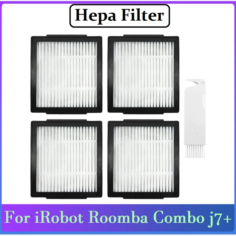 

4PCS Hepa Filters Replacement For Irobot Roomba Combo J7+ Robotic Vacuum Cleaner Accessories Washable Filters