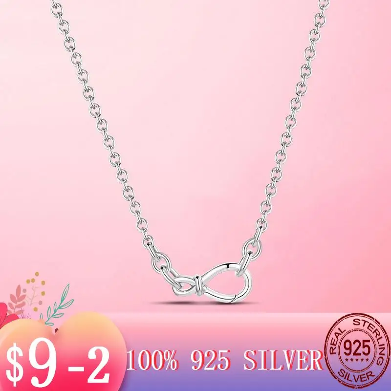 

2022 Hot Luxury Jewelry Femme Infinity Infinite Clasp Snake Chain Necklace Collier Choker Women Necklace 925 Silver Jewelry Gift