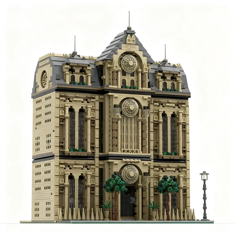 Фото 3987 деталей MOC: Модель консульского отделения (уличный пейзаж), архитектурный конструктор для самостоятельной сборки, для демонстрации, домашнего декора, подарок, коллекционная модель №1