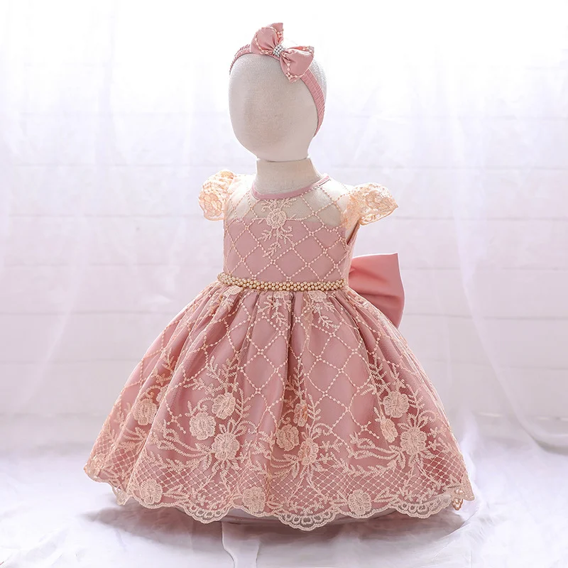 

Baby's first birthday Princess dress dress Bow lace Little child dress dress