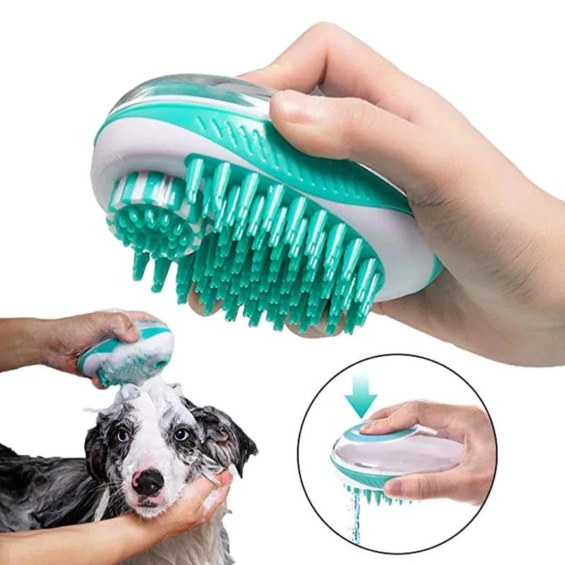 

Pet Dog Cat Bath Brush 2-in-1 Pet SPA Massage Comb Soft Silicone Pet Shower Hair Grooming Cmob Dog Cleaning Tool Pet Supplies