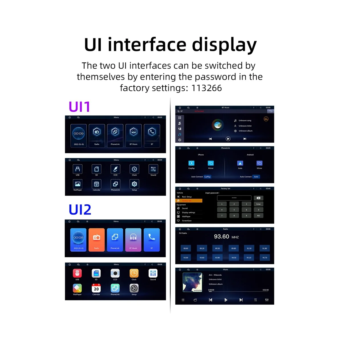 

9.3 Inch Car Mirror Monitor Video Carplay Android Auto Wireless Mirror Link Rear Camera Video DVR Dashboard Universal