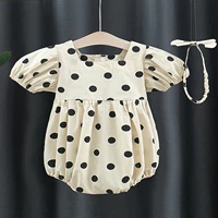 summer infant newborn baby kid girls rompers short sleeve polka dot bodysuit jumpsuit birthday party playsuits clothes outfits