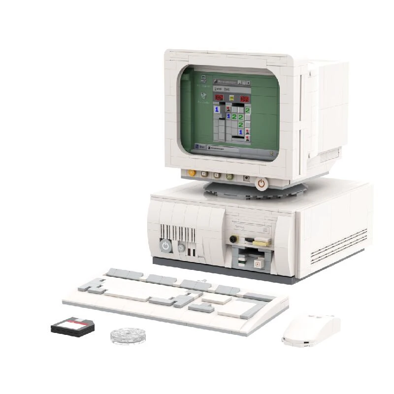 

Desktop Computer MOC 85005 Retro Desktop Computer 90s PC Model 1800PCS Building Blocks Bricks Toys Set Gift for Children