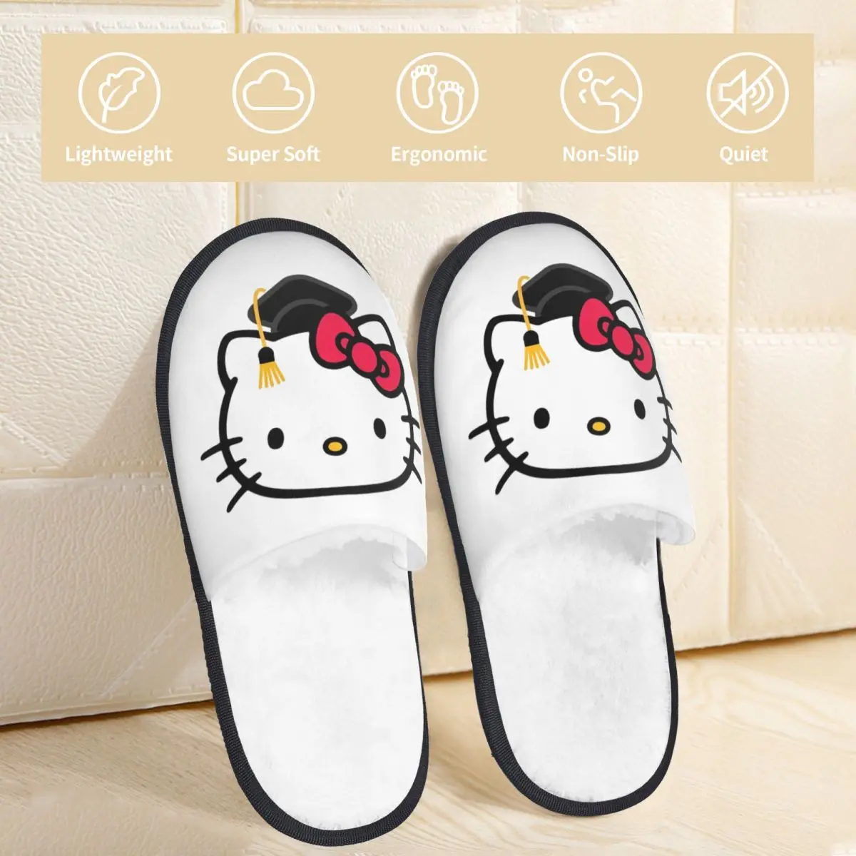 Домашние хлопковые тапочки Hello Kitty Sanrio мягкие сланцы из пены с эффектом памяти