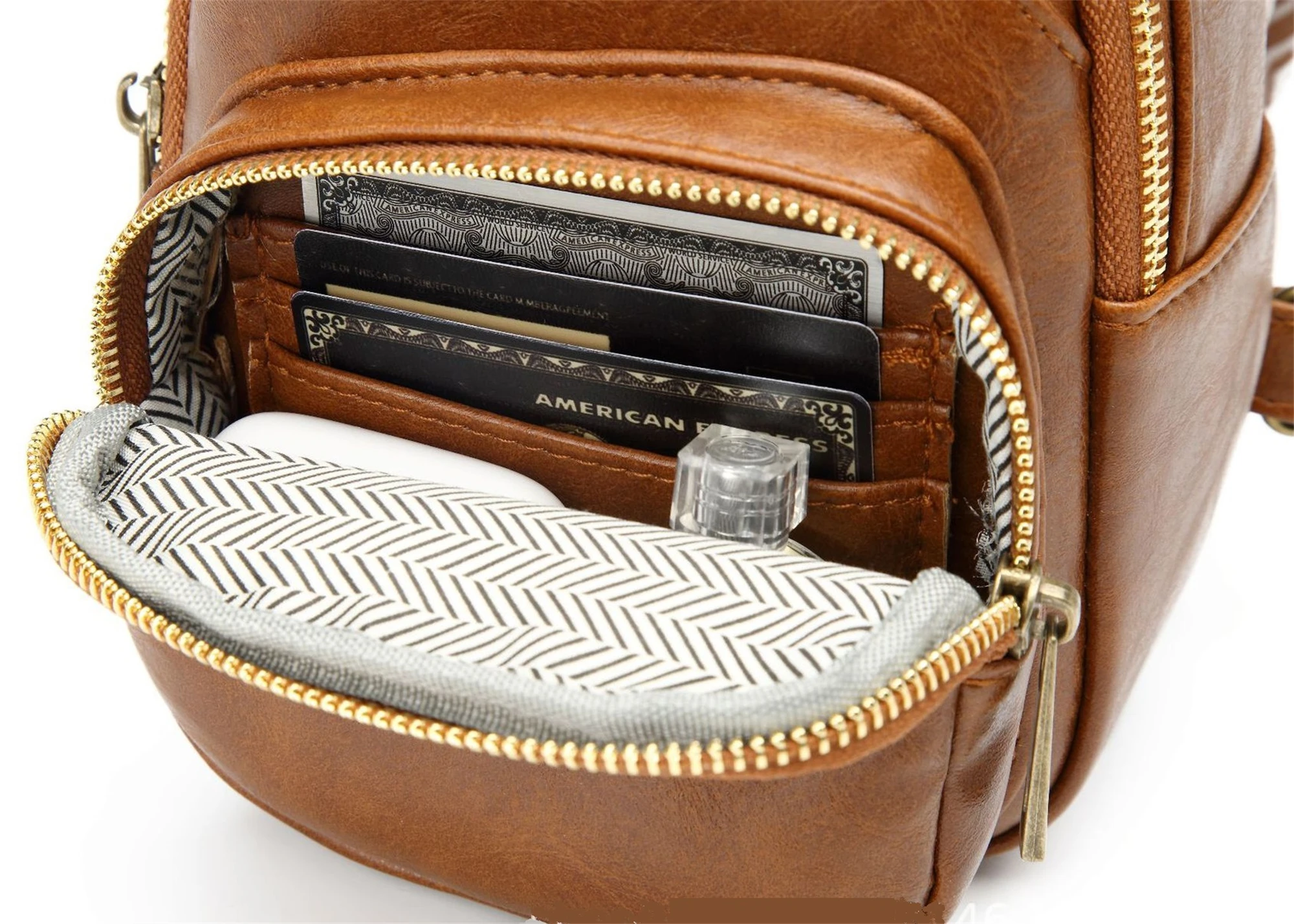 Cowhide Soft vegan Leather Fanny Pack Brown Small Sling Bag Crossbody Versatile Bum Bag For Women Chest Bag Phone Holder Bag