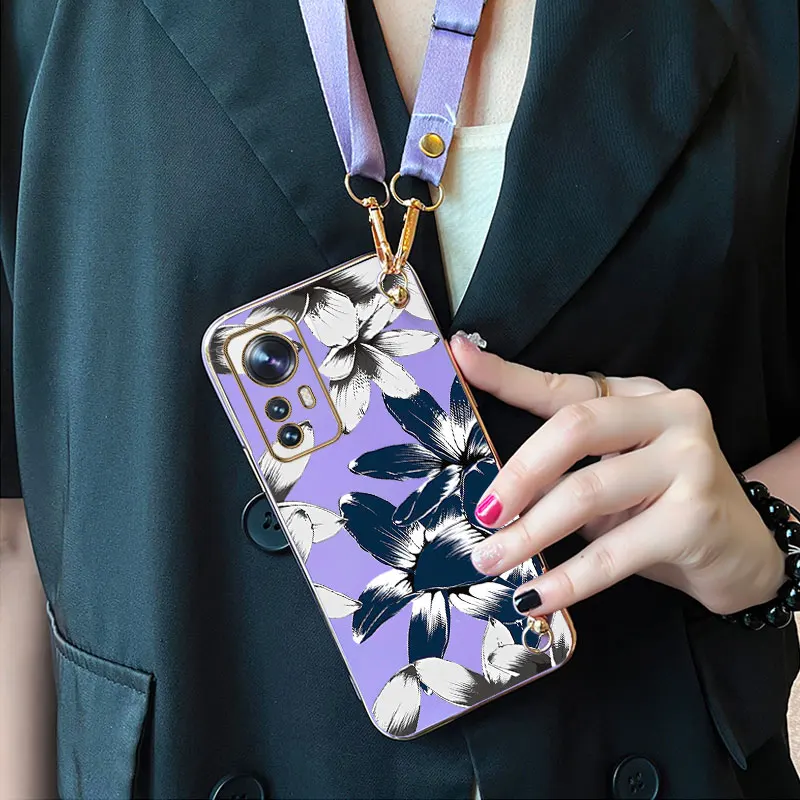 Чехол для телефона с ремешком Dark Orchid Xiaomi Mi 12 12S 12T 12X 12Lite 12TPro 14Pro 14 13 13Pro 13Ultra 11T 11 11X 10S