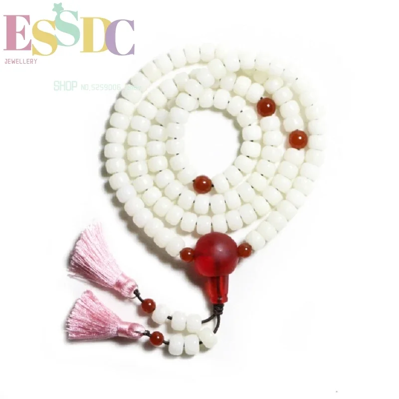 Ручная работа Reg Onyx Triplet Натуральные белые бусины с корнями бодхи 108 Мала или