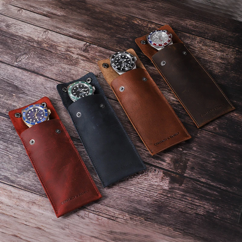 

Genuine Leather outdoor travel Watch Organizer for men women