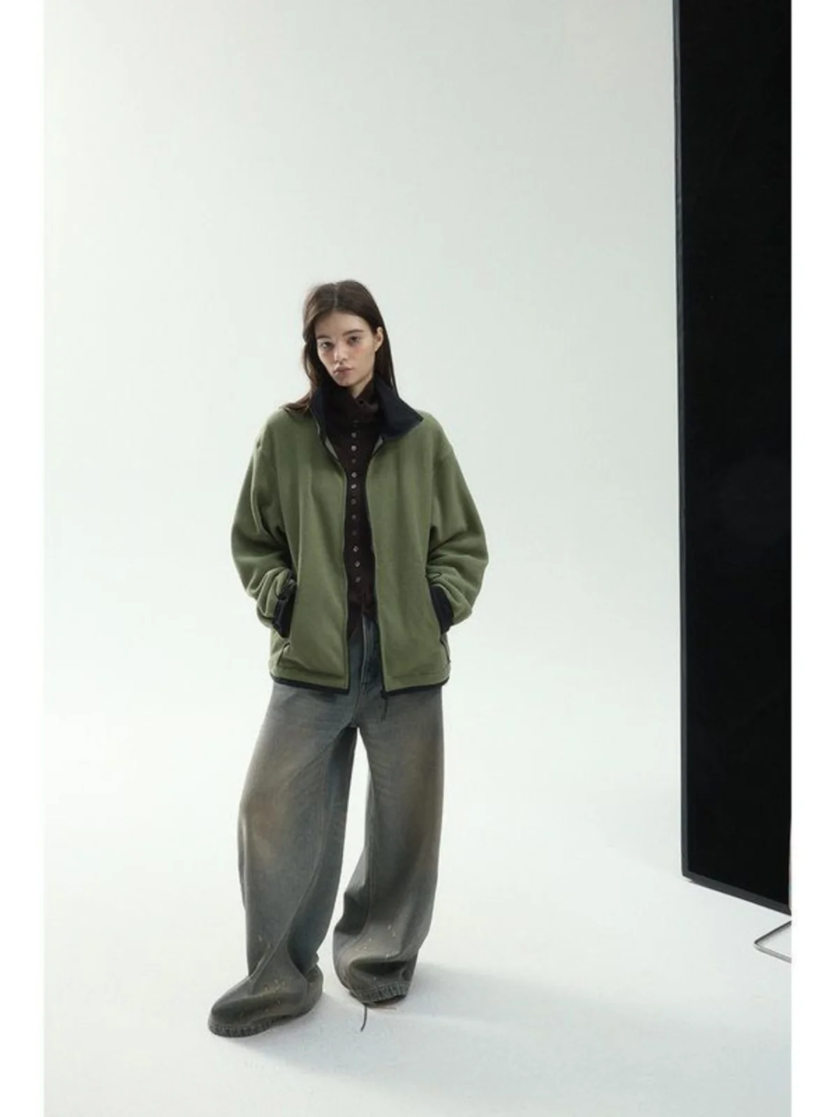 Thirteen Rows September Winter Design Sense Advanced Casual New Mixed Cotton Drawstring Polar Fleece Jacket V7779