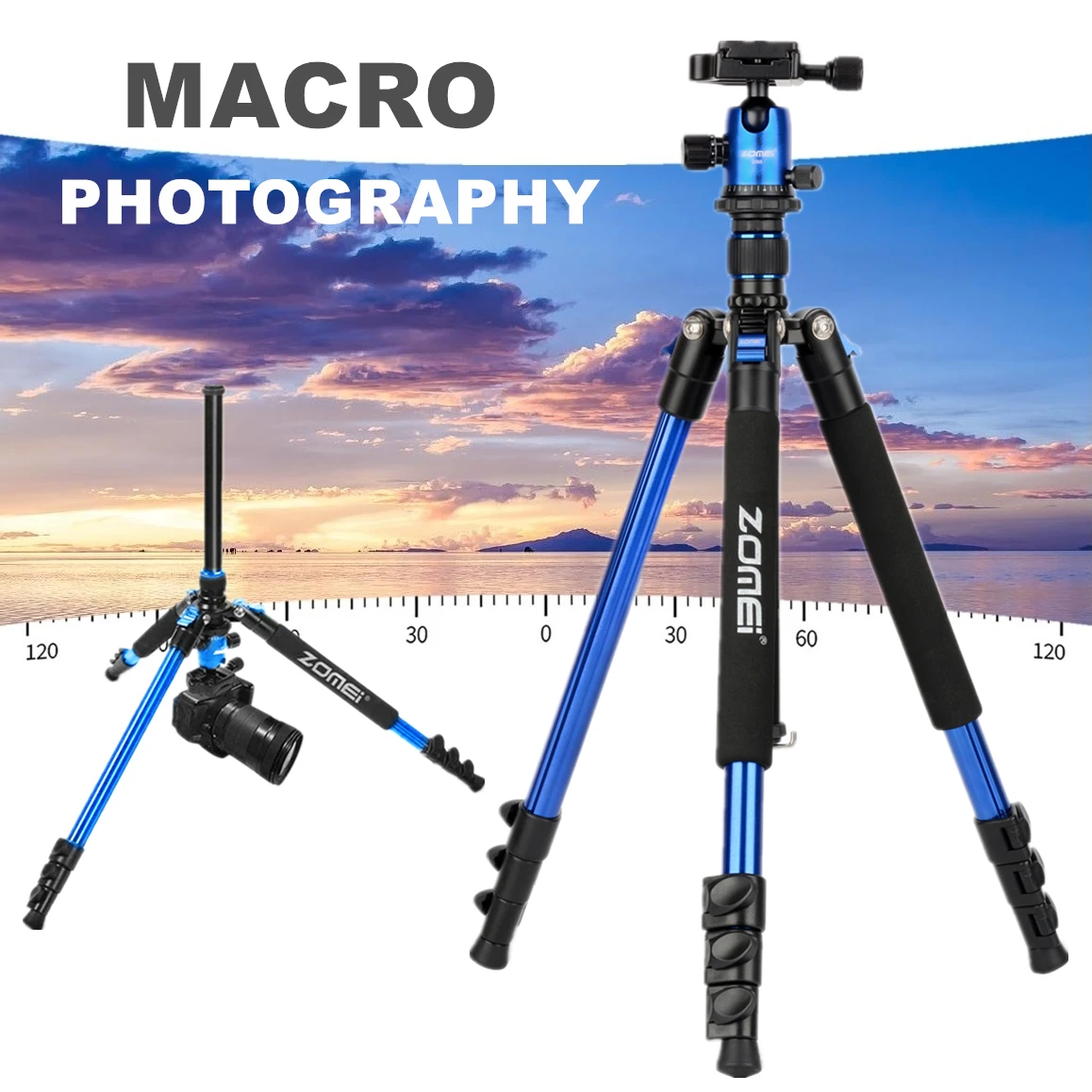 

Макроштатив Zomei для профессиональной камеры, панорамный Штатив для горизонтальной съемки, шариковый штатив для камеры для записи видео