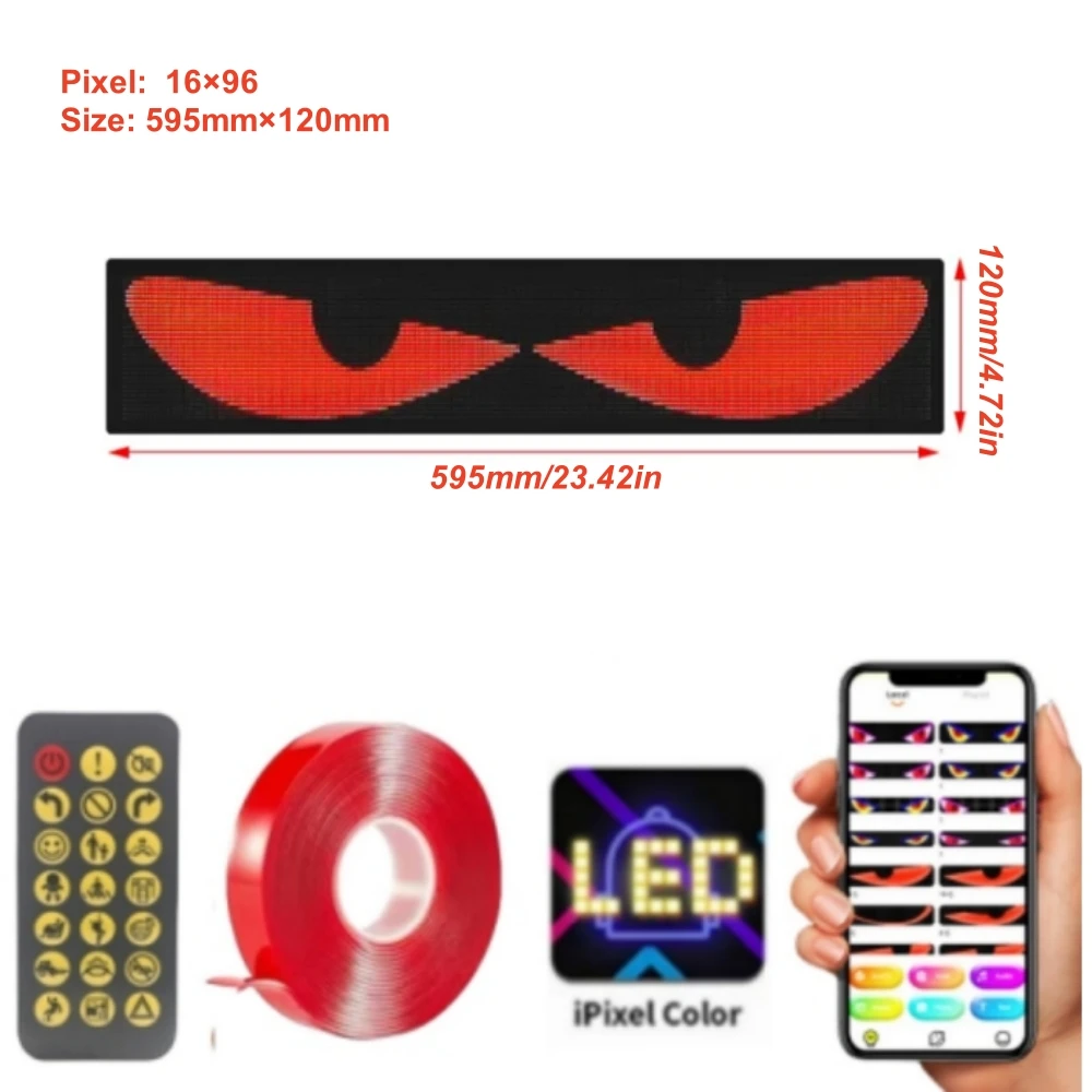 Дьявольские светодиодные глаза автомобиль грузовик лобовое стекло светодиодные глаза программируемые гибкие светодиодные знаки экранные окна анимированные светодиодные лампы глаза автомобиль