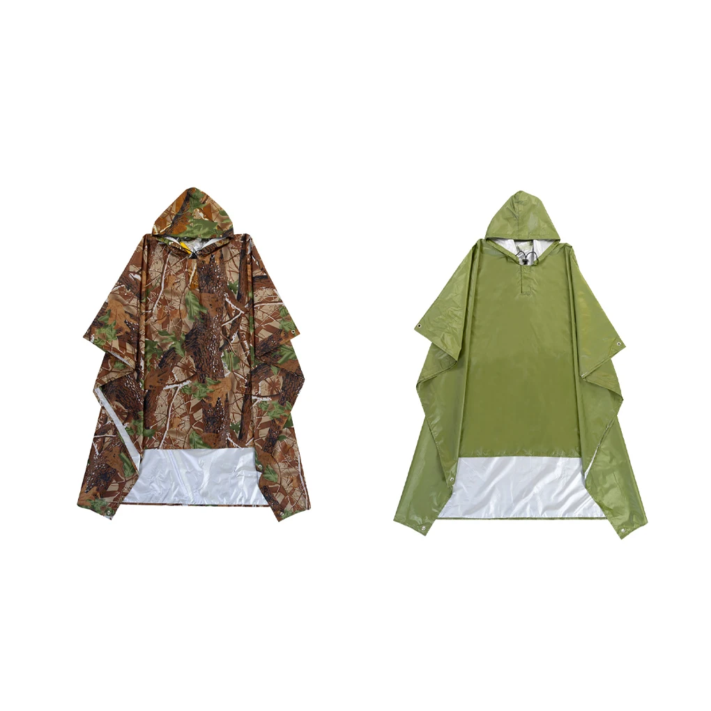 

Light 3-in-1 Rain Coats Backpack Cover Climbing Hiking Raincoat Poncho Jacket Waterproof Rainshade Picnic Mat Camouflage