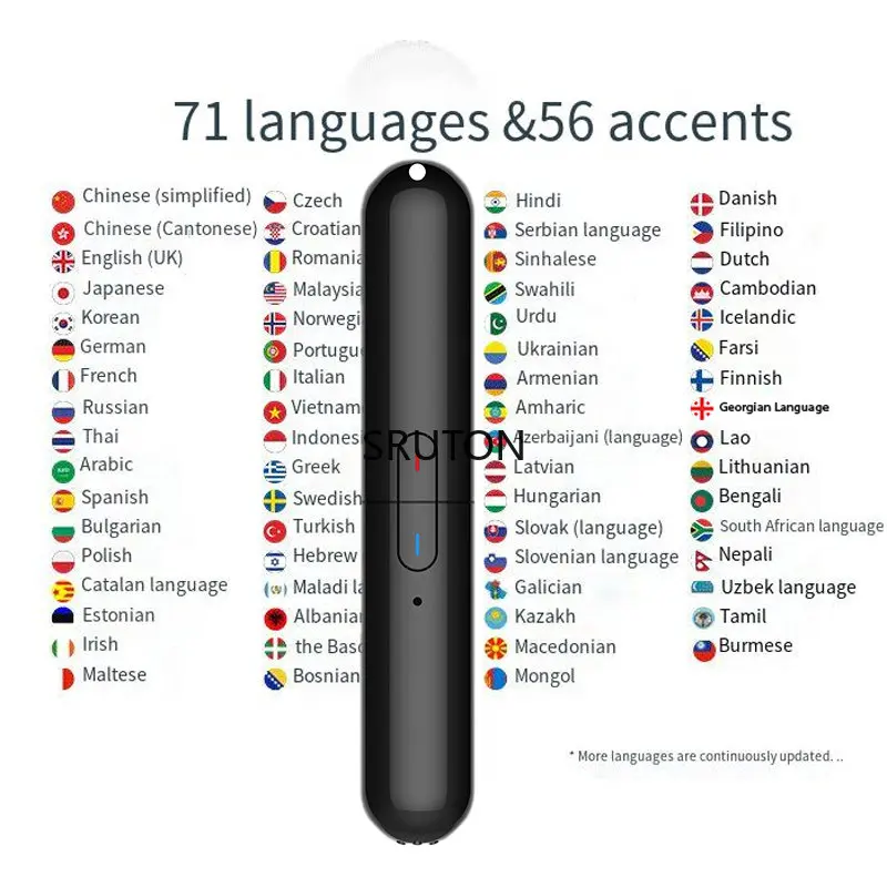 Voice Translate 127 Languages Multi Languages Instant Translated Mini Wireless 2 Way Real Time Translator APP Bluetooth Device