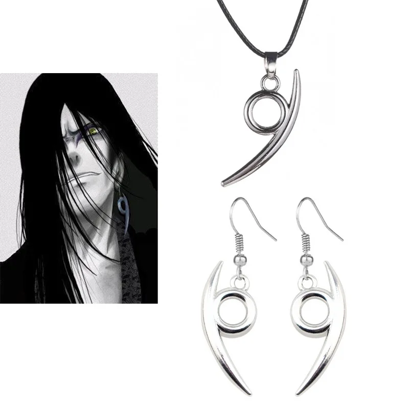 

2pcs Anime Orochimaru Earrings Japan Ninja Akatsuki Magatama Necklace Action Figure Fans Women Men Cosplay Jewelry Gift